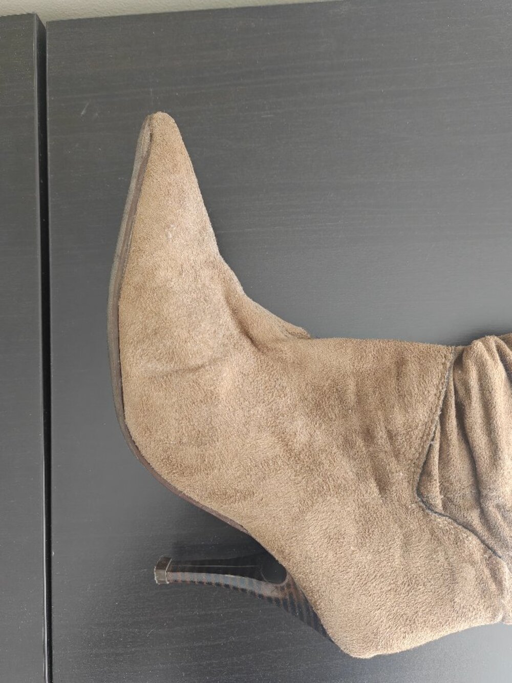 Taupe Suede Boots - Picture 7 of 7